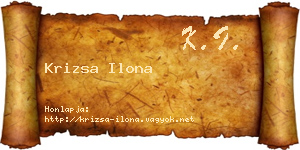Krizsa Ilona névjegykártya