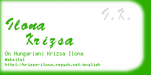 ilona krizsa business card